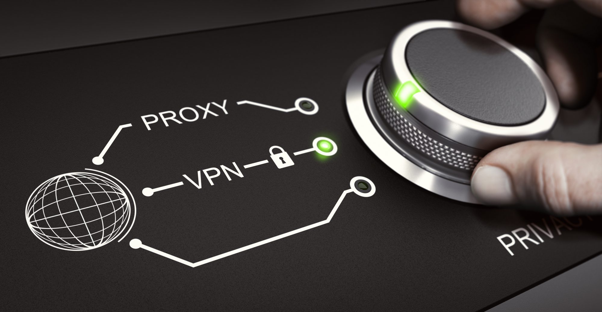 Man die een schakelaar gebruikt om een veilige VPN-verbinding te selecteren op een VPN-Router.